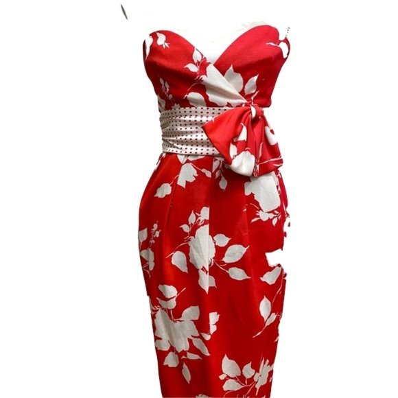 NIKI MARTIN VINTAGE SIDE BOW DRESS SIZE 4 - Picture 1 of 6